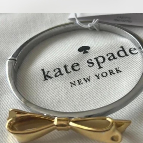 SALE 🛍️🛍️Kate Spade Silver Bracelet with Gold Bow - Picture 1 of 10